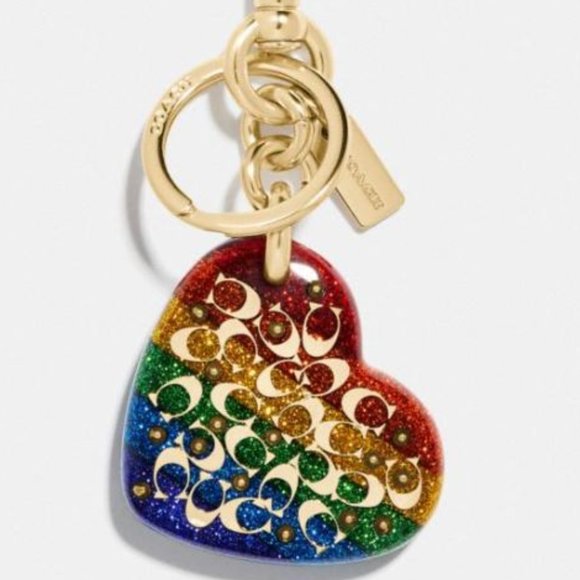 Coach Accessories - $98 Coach Gold Rainbow Heart Key Chain Bag Charm